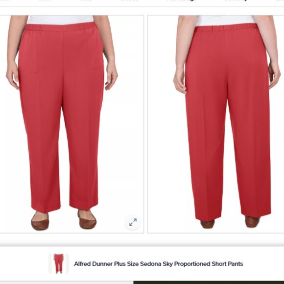 Alfred Dunner Plus Size Sedona Sky Proportioned Short Pants 18P - Picture 1 of 10
